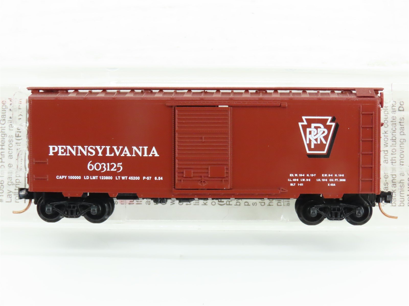 N Scale Micro-Trains MTL 20780 PRR Pennsylvania 40' Standard Boxcar #603125