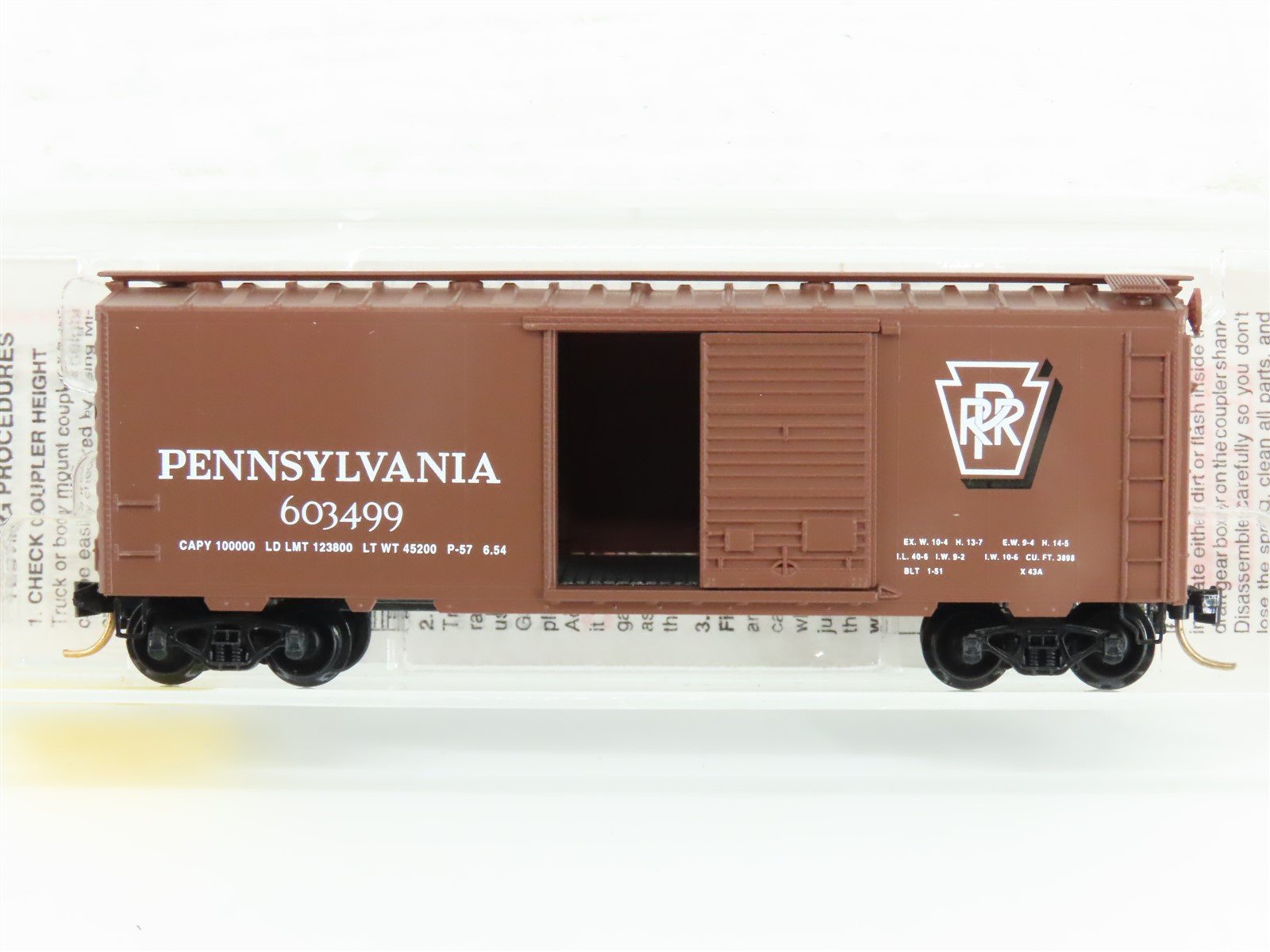 N Scale Micro-Trains MTL 20780/3 PRR Pennsylvania 40' Standard Boxcar #603499