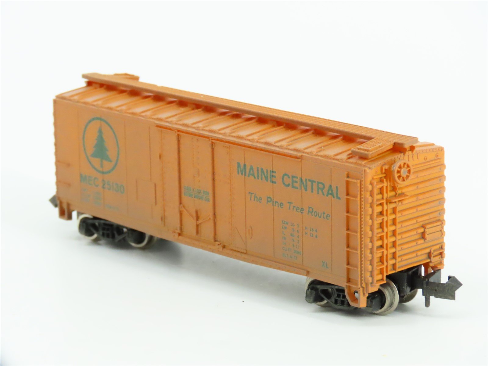 N Atlas 3307 MEC Maine Central Pine Tree 40' Box Car #25130 Custom Weathered