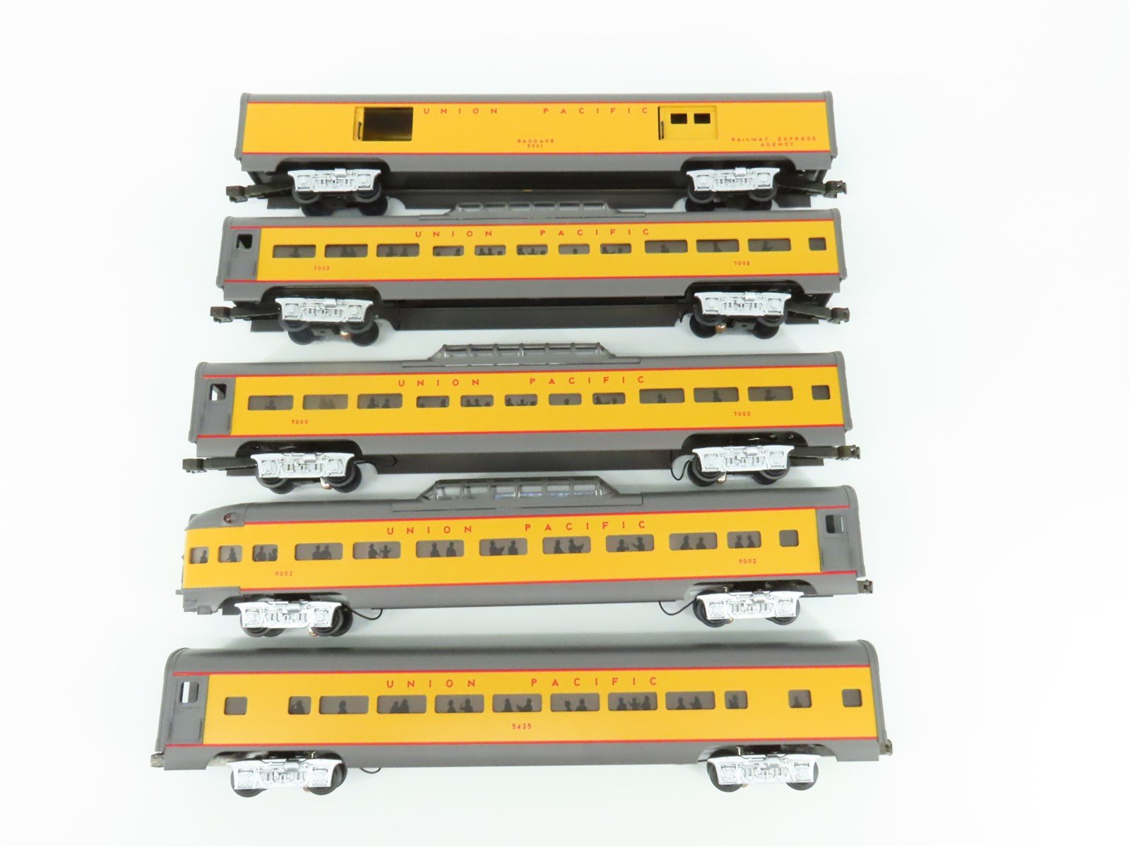 O Gauge 3-Rail MTH MT-6506 UP Union Pacific Aluminum Passenger 5-Car Set