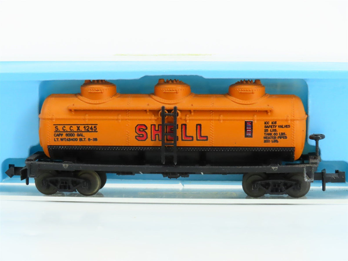 N Scale Atlas 2291 SCCX Shell Oil 3-Dome Tank Car #1245