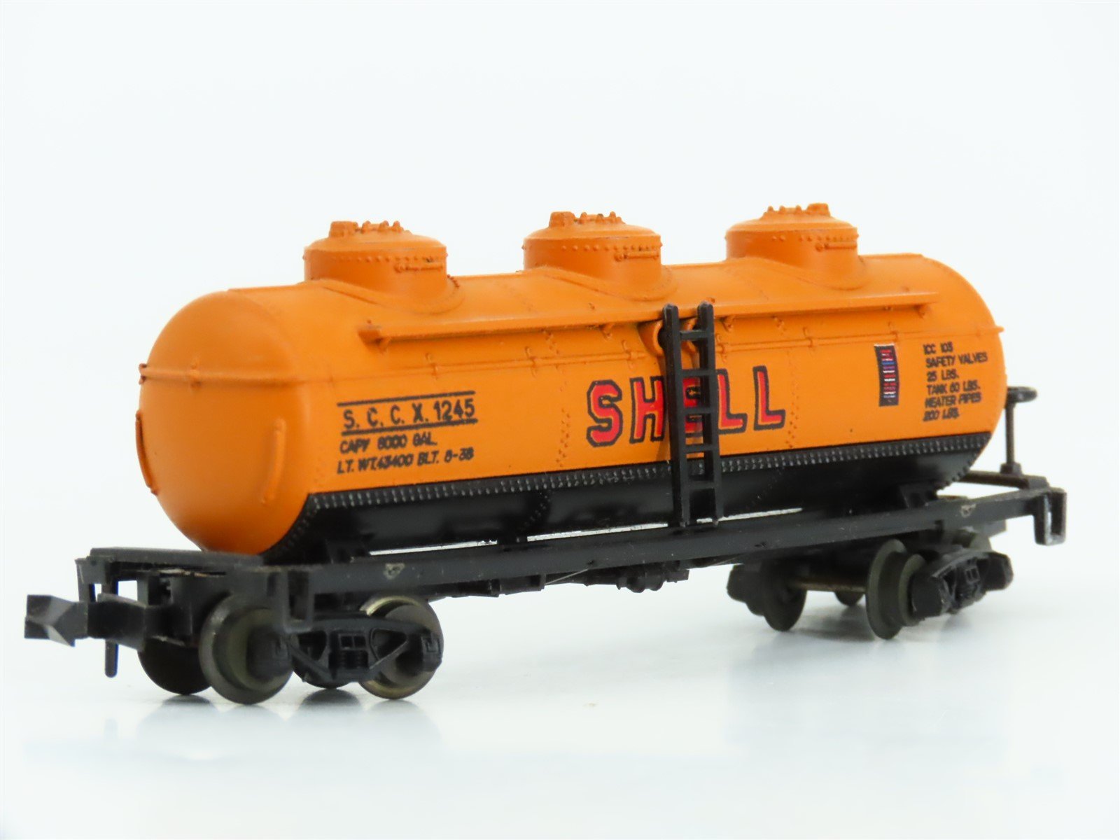 N Scale Atlas 2291 SCCX Shell Oil 3-Dome Tank Car #1245