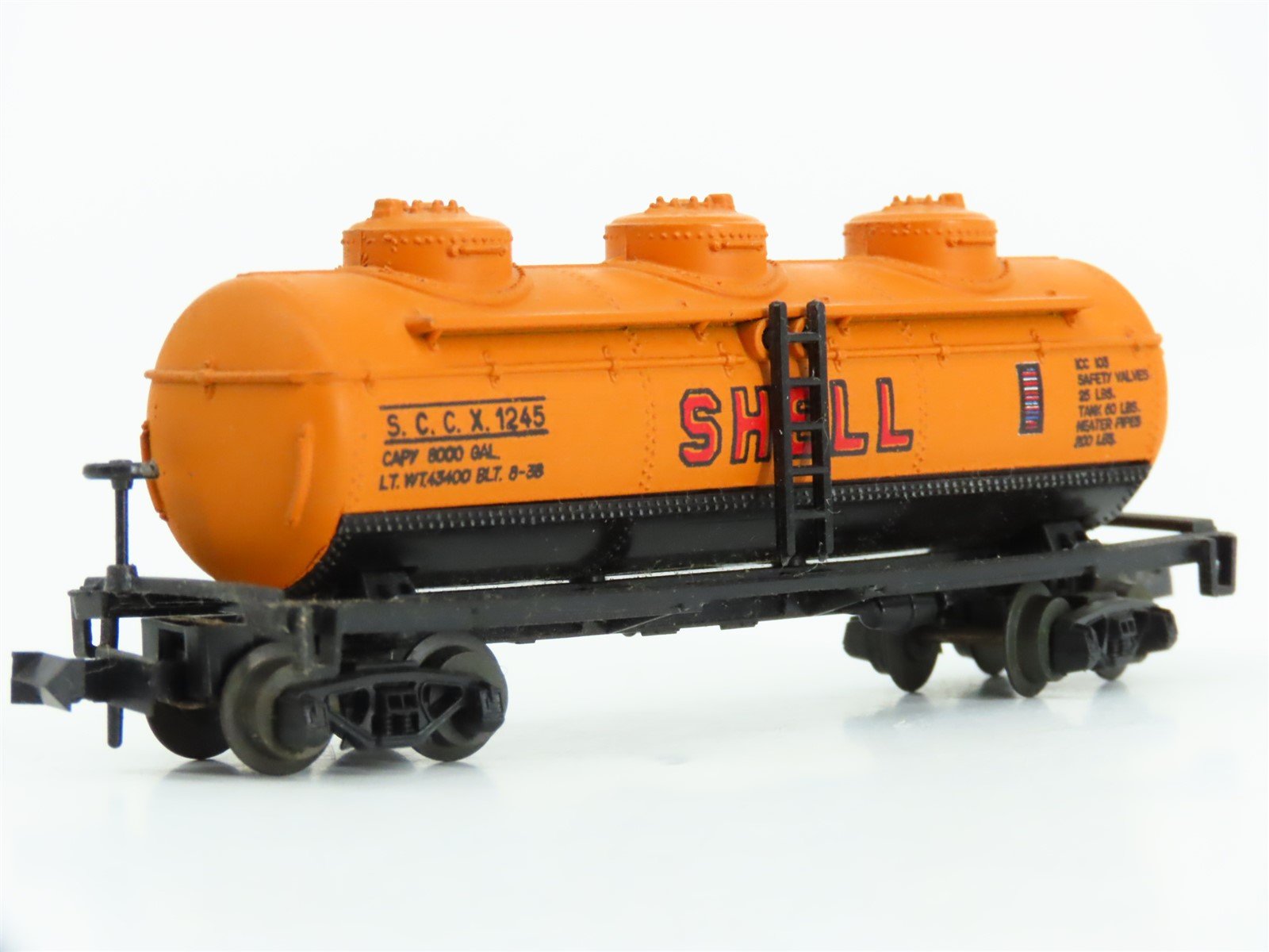 N Scale Atlas 2291 SCCX Shell Oil 3-Dome Tank Car #1245