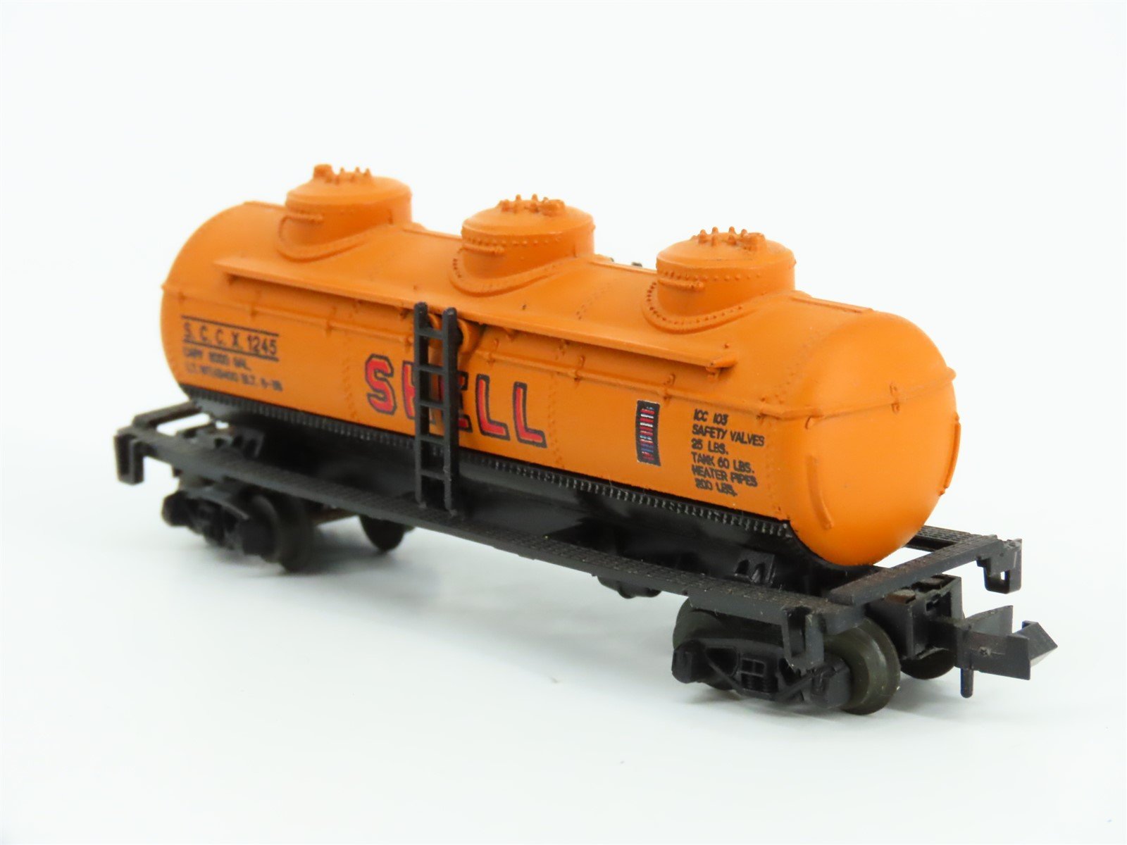 N Scale Atlas 2291 SCCX Shell Oil 3-Dome Tank Car #1245
