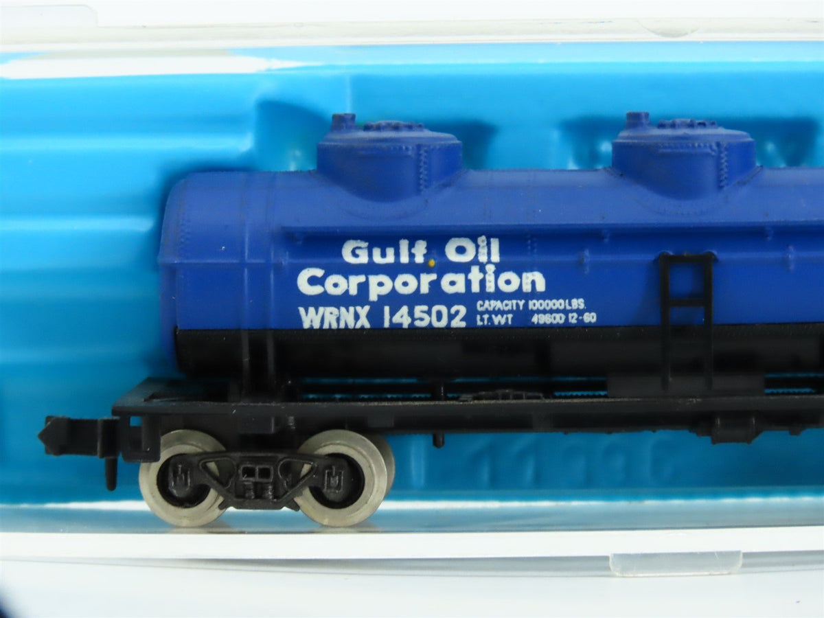N Scale Atlas 2296 WRNX Gulf Oil 3-Dome Tank Car #14502