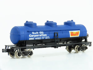 N Scale Atlas 2296 WRNX Gulf Oil 3-Dome Tank Car #14502