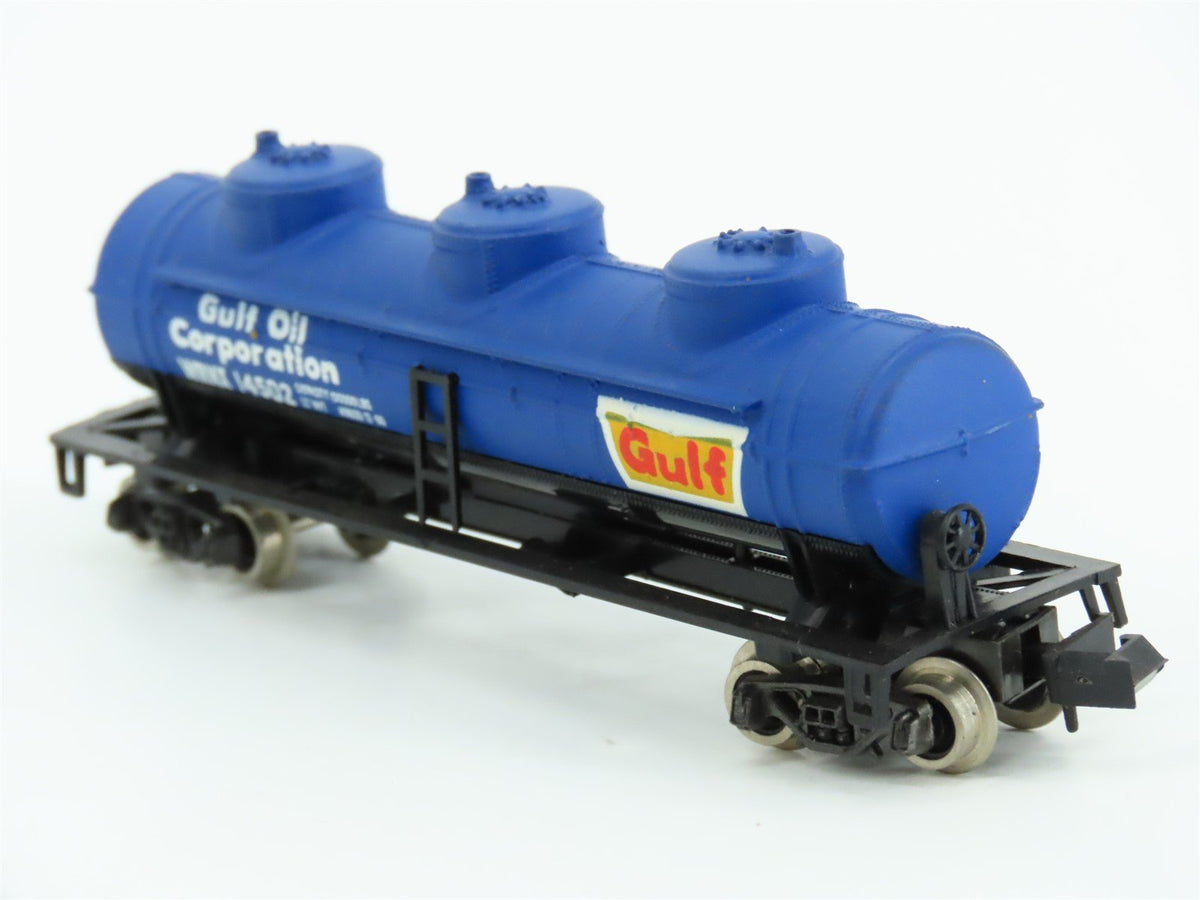 N Scale Atlas 2296 WRNX Gulf Oil 3-Dome Tank Car #14502