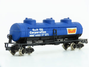 N Scale Atlas 2296 WRNX Gulf Oil 3-Dome Tank Car #14502