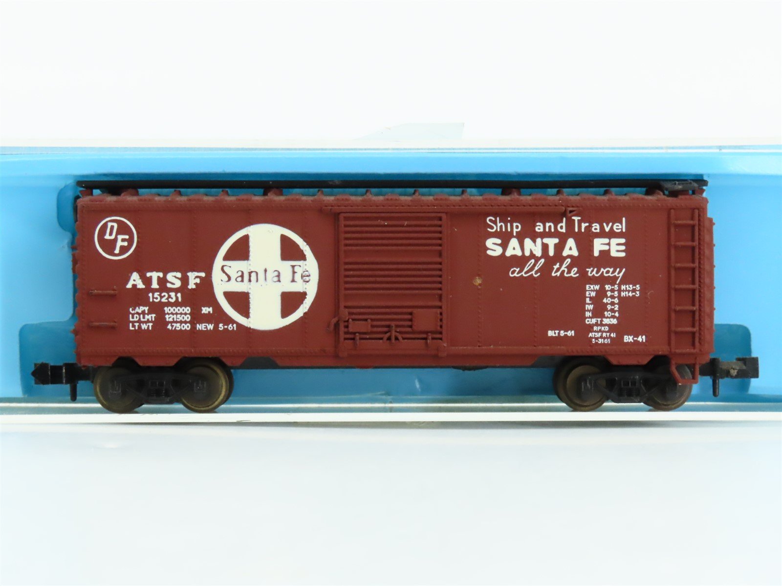 N Scale Atlas 2203 ATSF Santa Fe Railroad 41' Single Door Box Car #15231
