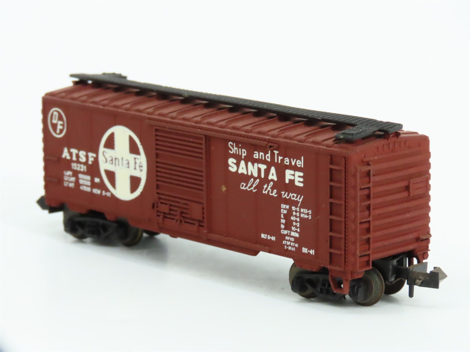 N Scale Atlas 2203 ATSF Santa Fe Railroad 41' Single Door Box Car #15231