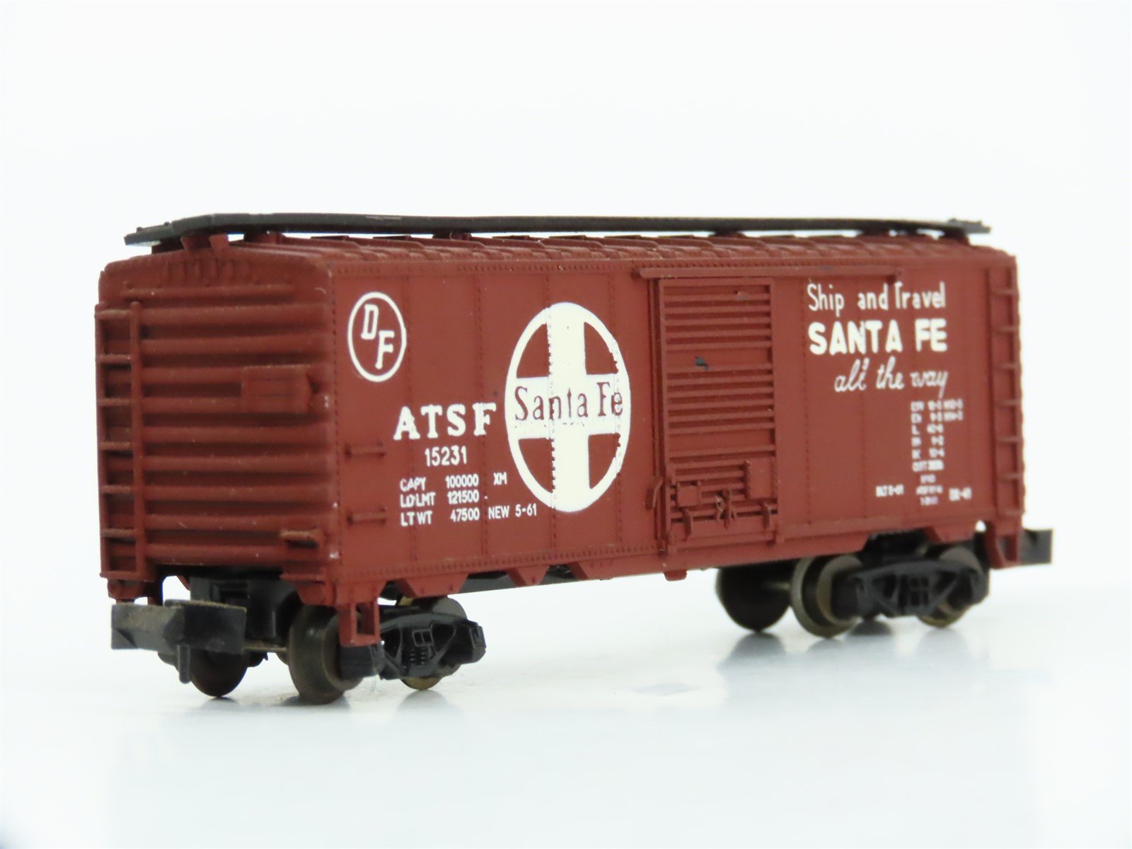 N Scale Atlas 2203 ATSF Santa Fe Railroad 41' Single Door Box Car #15231