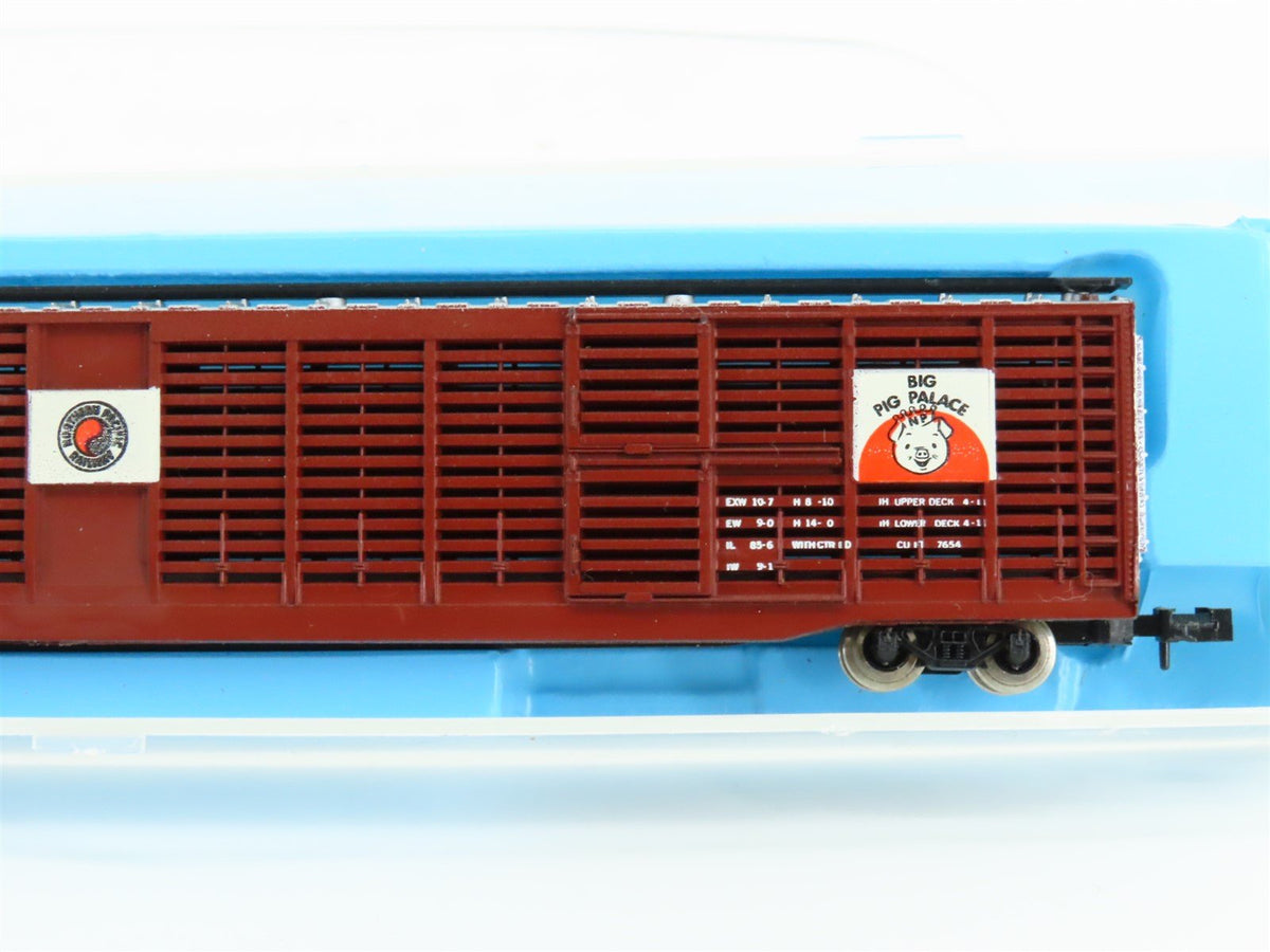N Scale Atlas 3121 NP Northern Pacific Pig Palace Hi-Cube 85&#39; Stock Car #84200