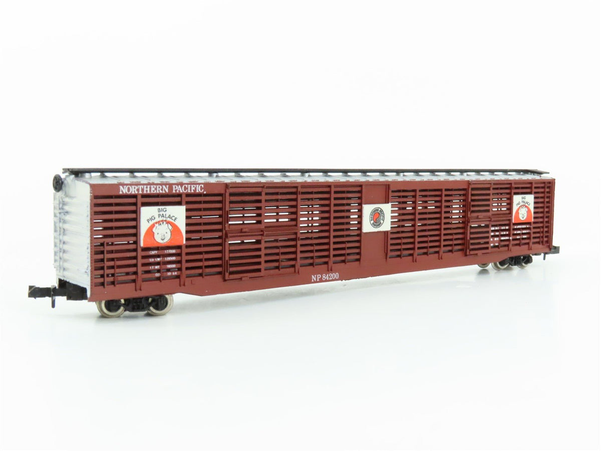 N Scale Atlas 3121 NP Northern Pacific Pig Palace Hi-Cube 85&#39; Stock Car #84200