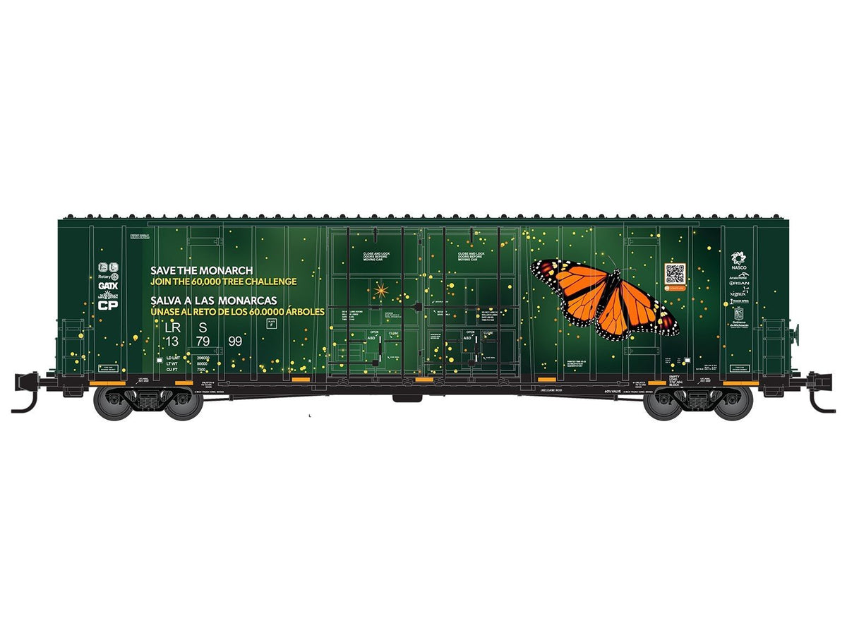 N Micro-Trains MTL 12300140 LRS / GATX &quot;Save the Monarch Butterfly&quot; 60&#39; Box Car