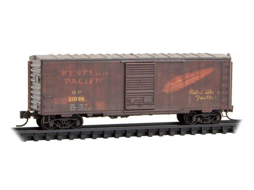 N Scale Micro-Trains MTL 98305087 WP &quot;Feather&quot; Box Cars 2-Pack - Weathered