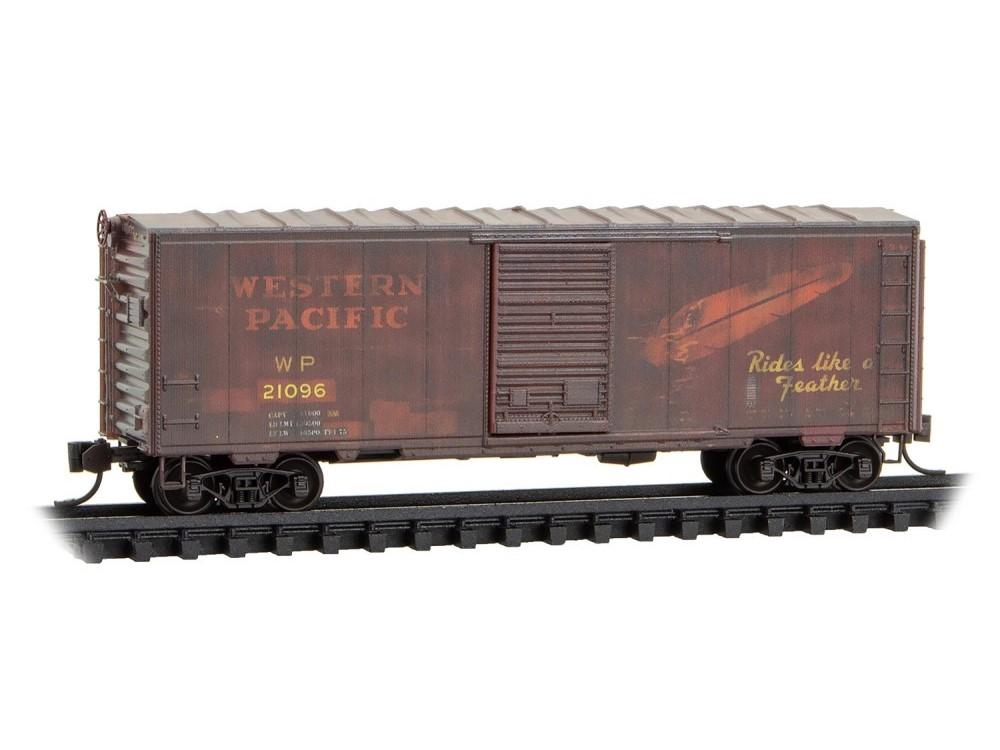 N Scale Micro-Trains MTL 98305087 WP &quot;Feather&quot; Box Cars 2-Pack - Weathered