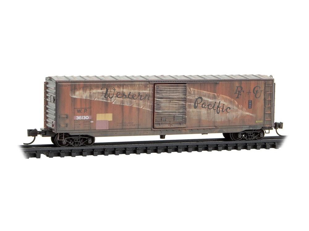 N Scale Micro-Trains MTL 98305087 WP &quot;Feather&quot; Box Cars 2-Pack - Weathered