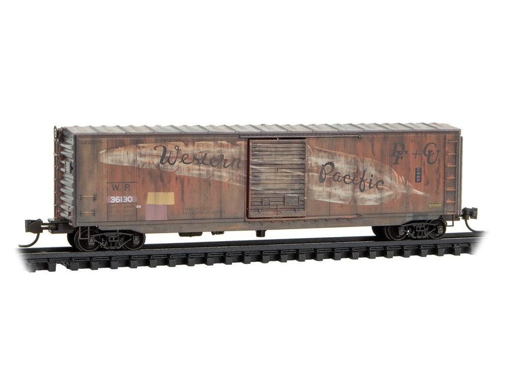 N Scale Micro-Trains MTL 98305087 WP &quot;Feather&quot; Box Cars 2-Pack - Weathered