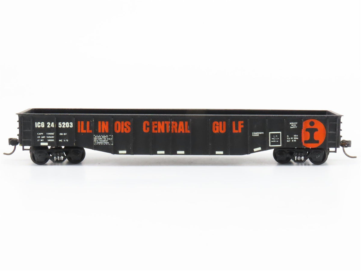 HO Scale BRASS HYBRID ICG Illinois Central Gulf 50&#39; Gondola #245203 - Custom