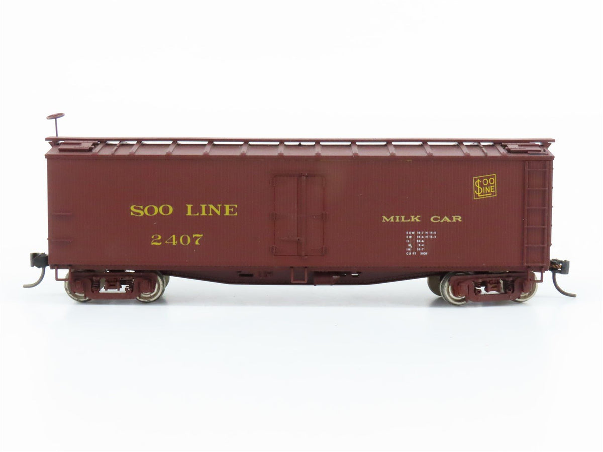 HO Scale Accurail SOO Line Railroad 40&#39; Wooden Milk Reefer #2407 - Custom