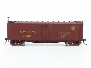 HO Scale Accurail SOO Line Railroad 40' Wooden Milk Reefer #2407 - Custom