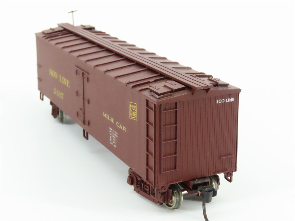 HO Scale Accurail SOO Line Railroad 40&#39; Wooden Milk Reefer #2407 - Custom