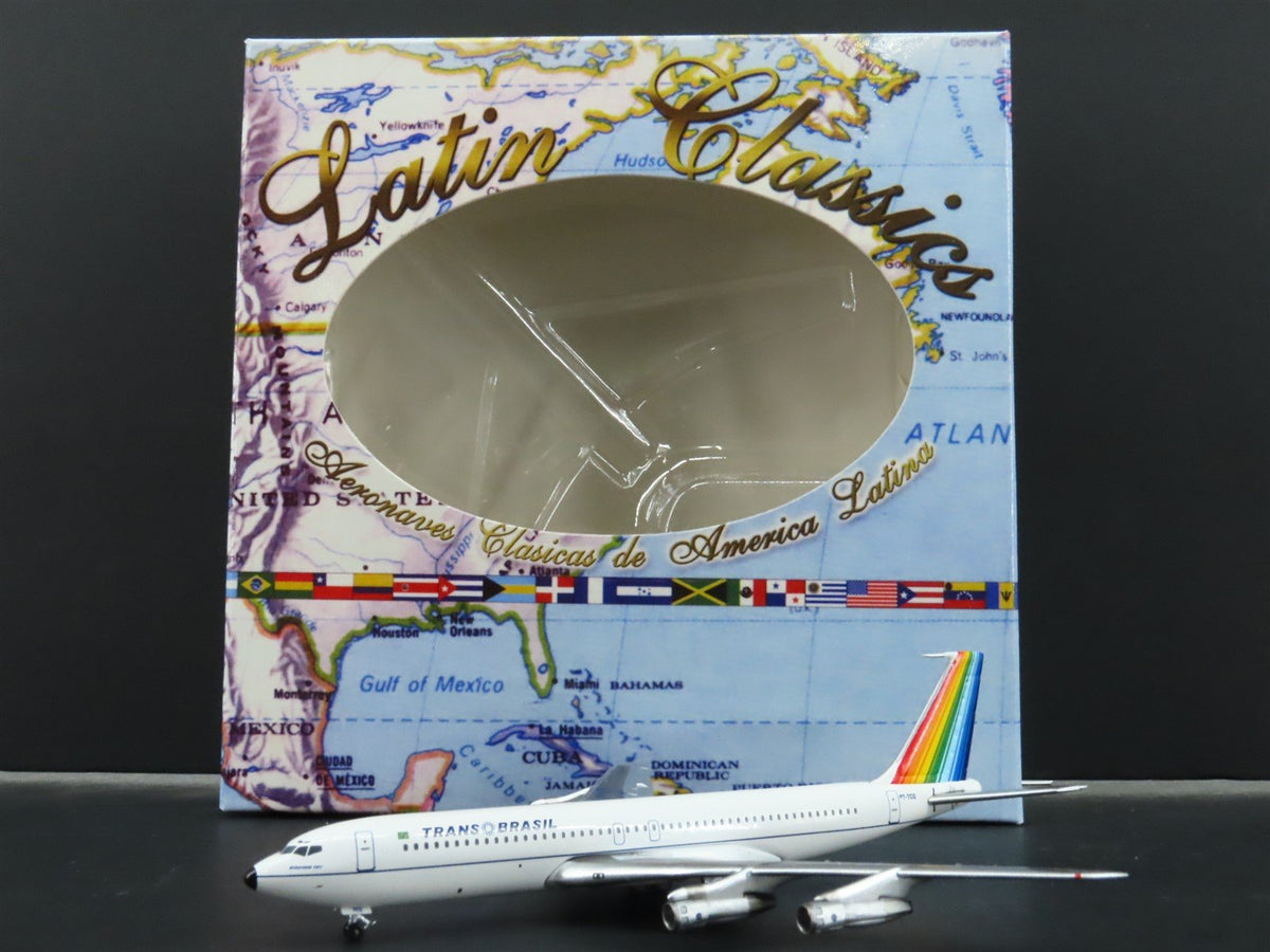 1:400 Aero Latin Classics Trans Brasil B-707-336B Aircraft PT-TCQ &quot;Rainbow Tail&quot;