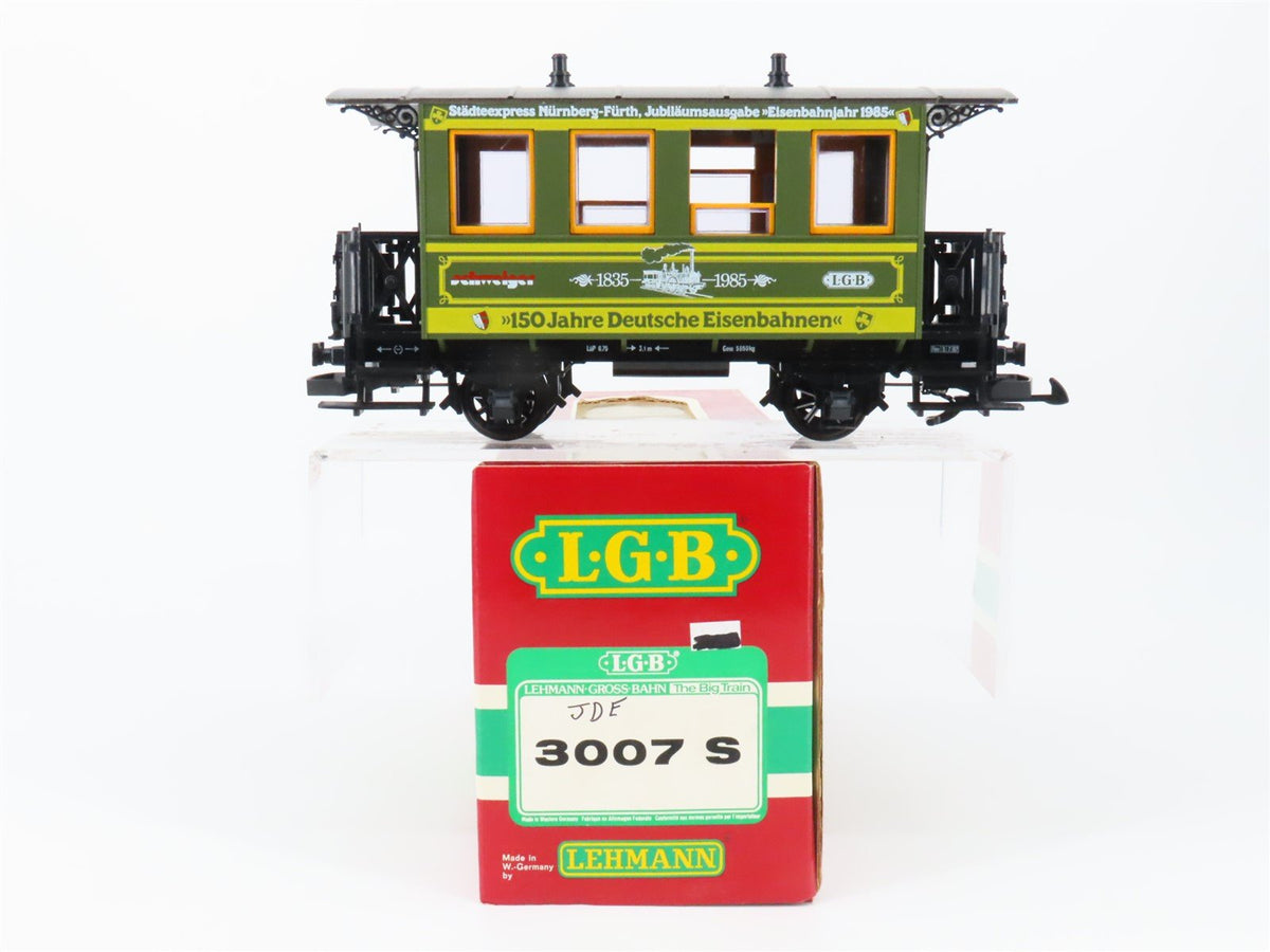 G Scale LGB 3007S JDE Jahre Deutsche Eisenbahnen Coach Passenger #1835-1985