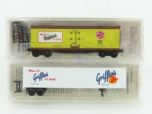 N Scale Micro-Trains MTL GRFX Griffin's 85th Anniversary Reefer & Trailer 2-Pack