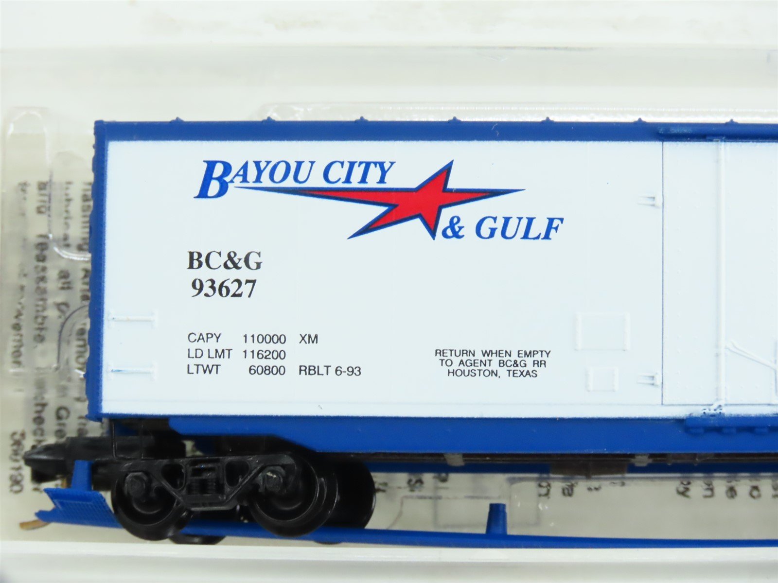 N Scale Micro-Trains MTL Special Run Ntrak BC&G Bayou City & Gulf Box Car #93627