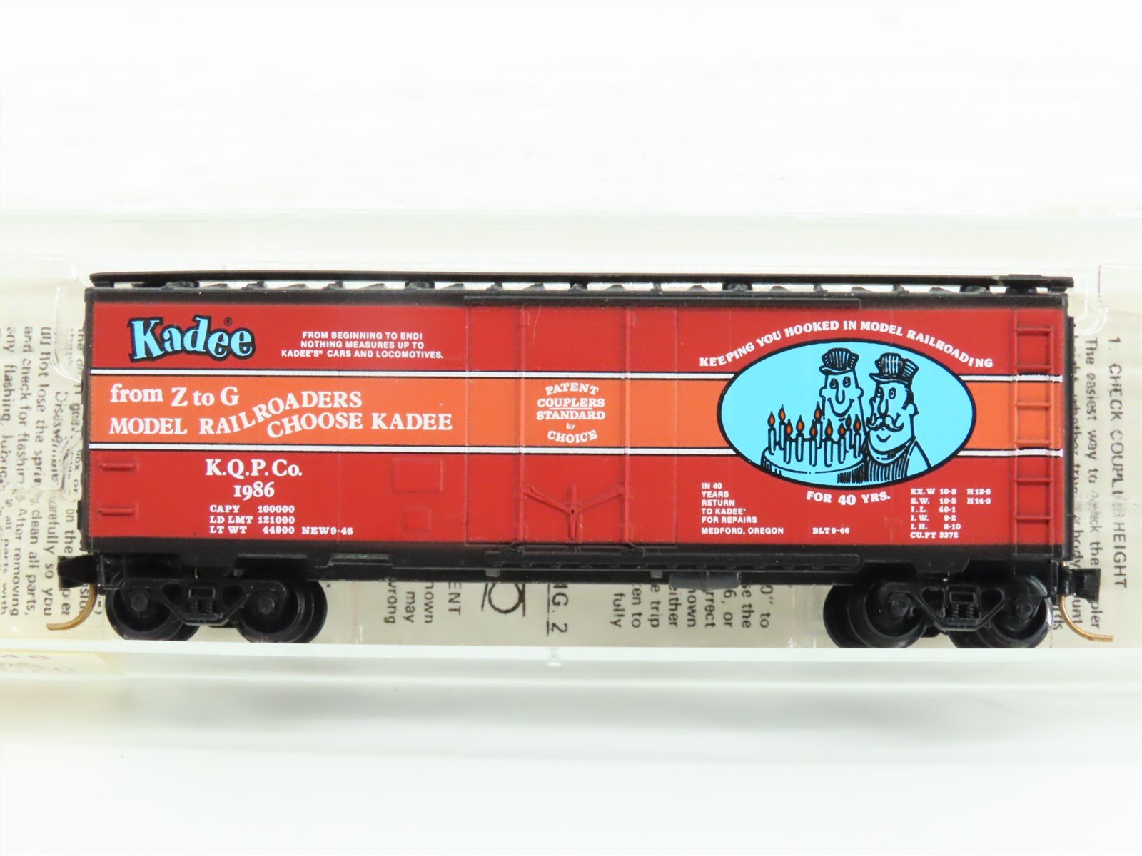 N Scale Kadee Micro-Trains MTL 21046 KQPC 40th Anniversary 40' Box Car #1986