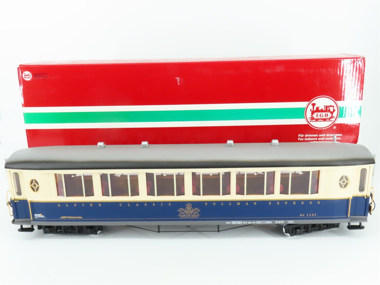 G Scale LGB 36650 RhB Alpine Classic Salon Passenger Car #1141 w/ Lights