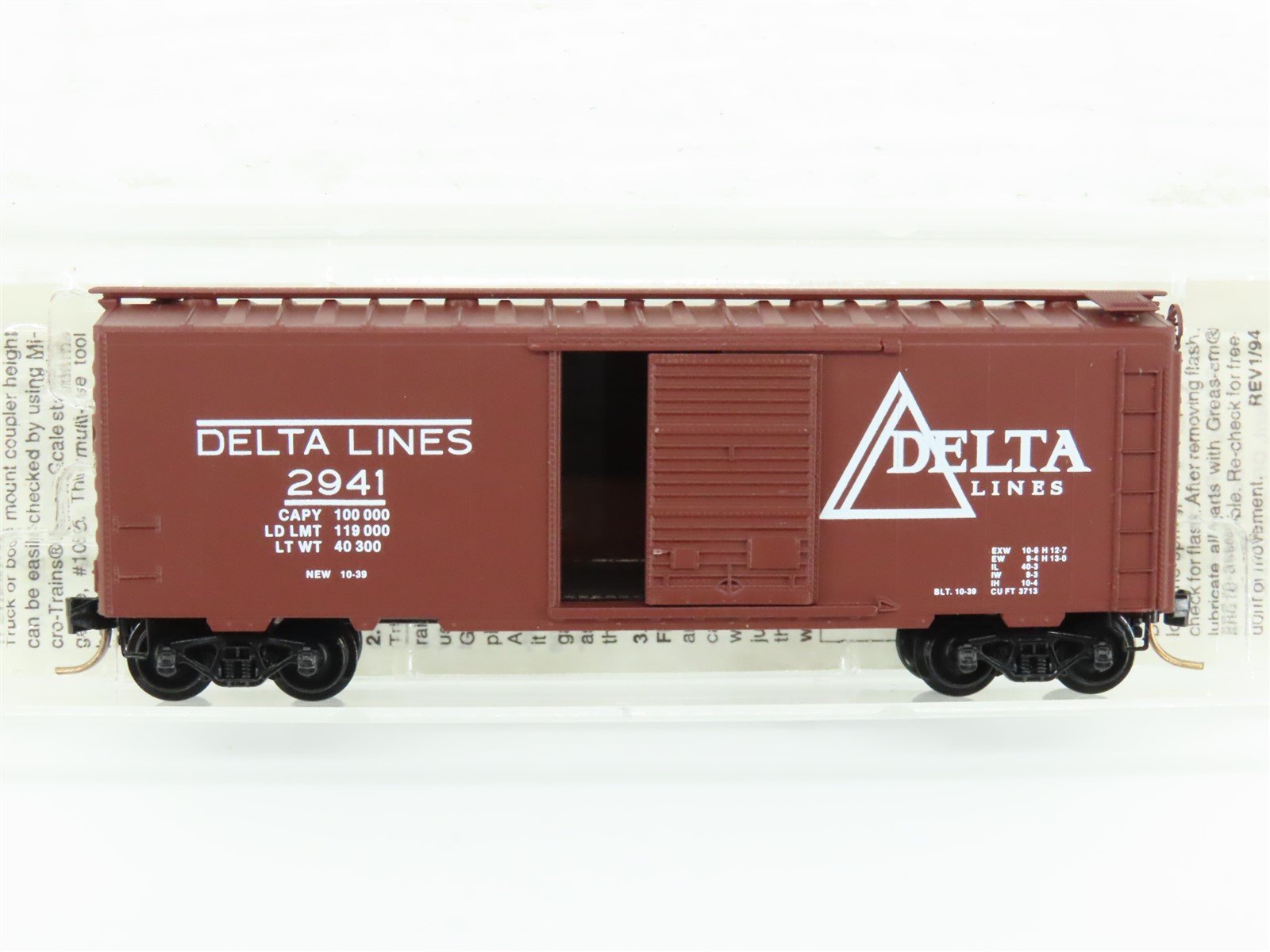 N Scale Micro-Trains MTL Heritage Collection #3 DL Delta Lines Box Car #2941
