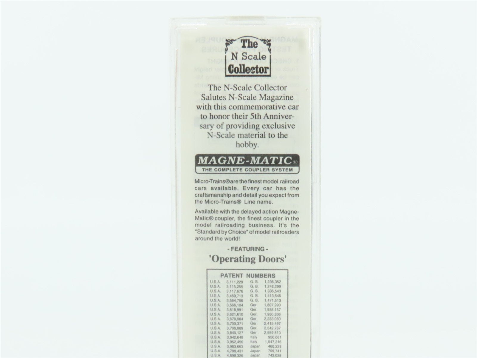 N Scale Micro-Trains MTL NSC Special Run 5th Anniversary Box Car #198994