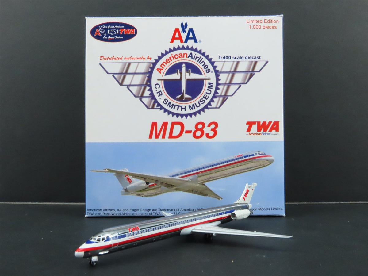 1:400 Dragon Wings CRS 001 Die-Cast TWA McDonnell Douglas MD-83 Airliner