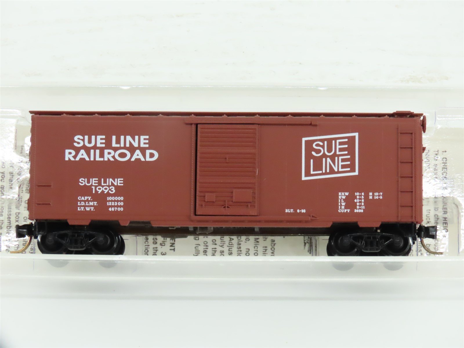 N Scale Micro-Trains MTL Special Run SUE LINE Railroad Single Door Box Car #1993