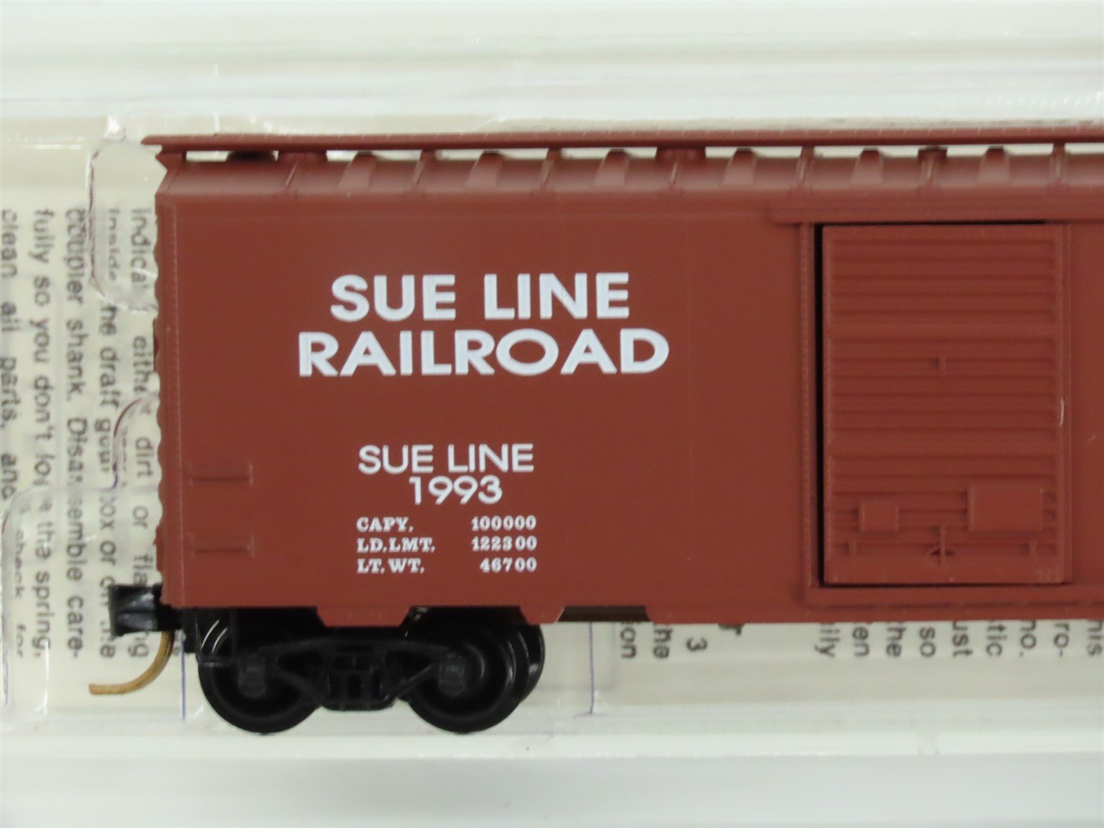 N Scale Micro-Trains MTL Special Run SUE LINE Railroad Single Door Box Car #1993