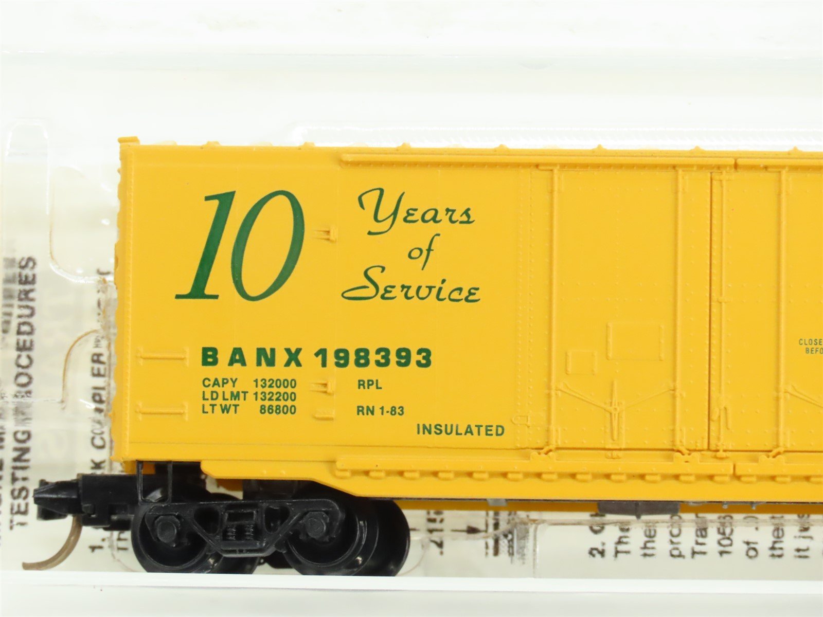 N Micro-Trains MTL Special Run BANX Baltimore Area Ntrak 10 Years Box Car 198393