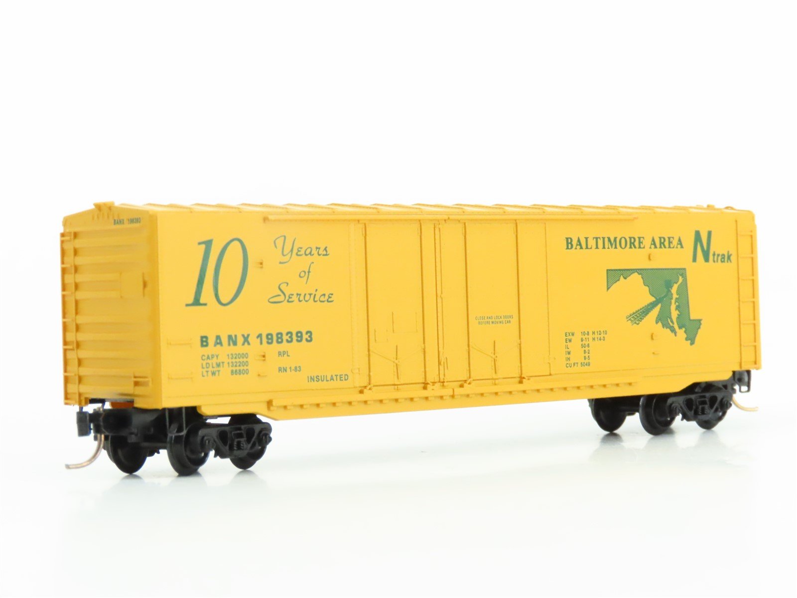 N Micro-Trains MTL Special Run BANX Baltimore Area Ntrak 10 Years Box Car 198393