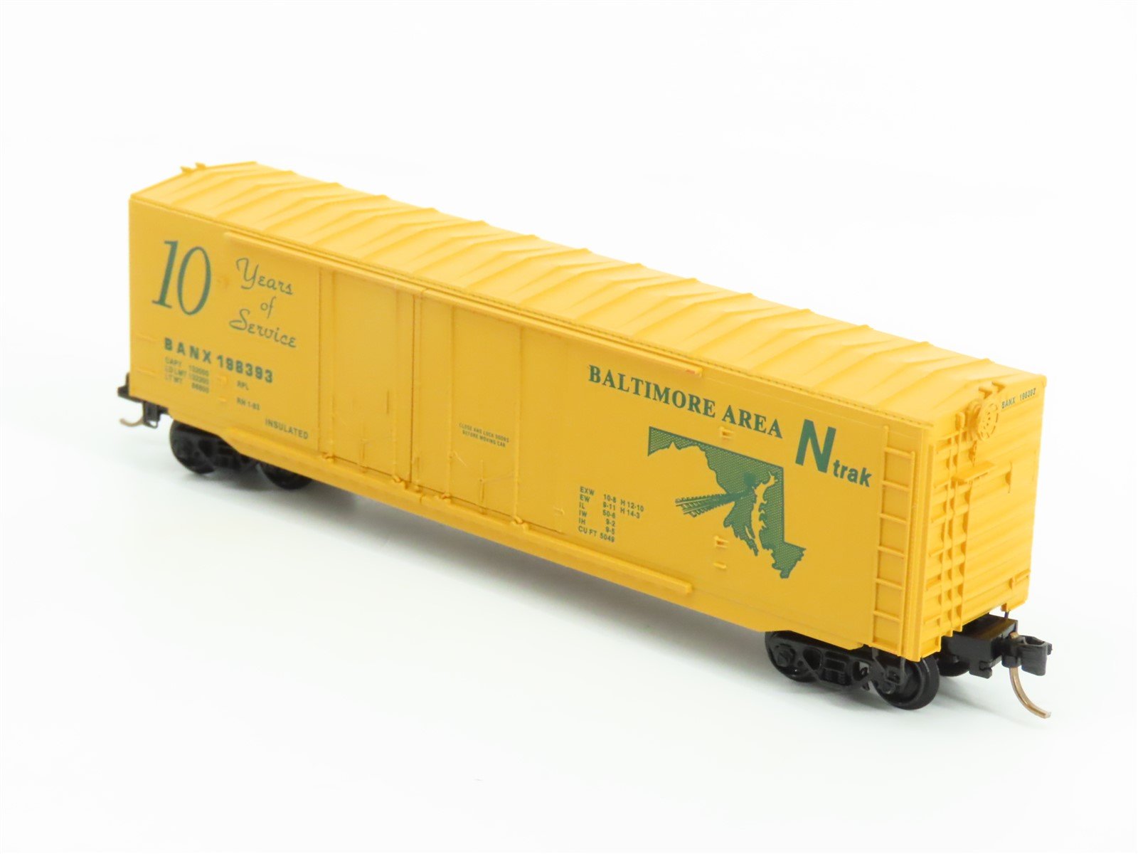 N Micro-Trains MTL Special Run BANX Baltimore Area Ntrak 10 Years Box Car 198393