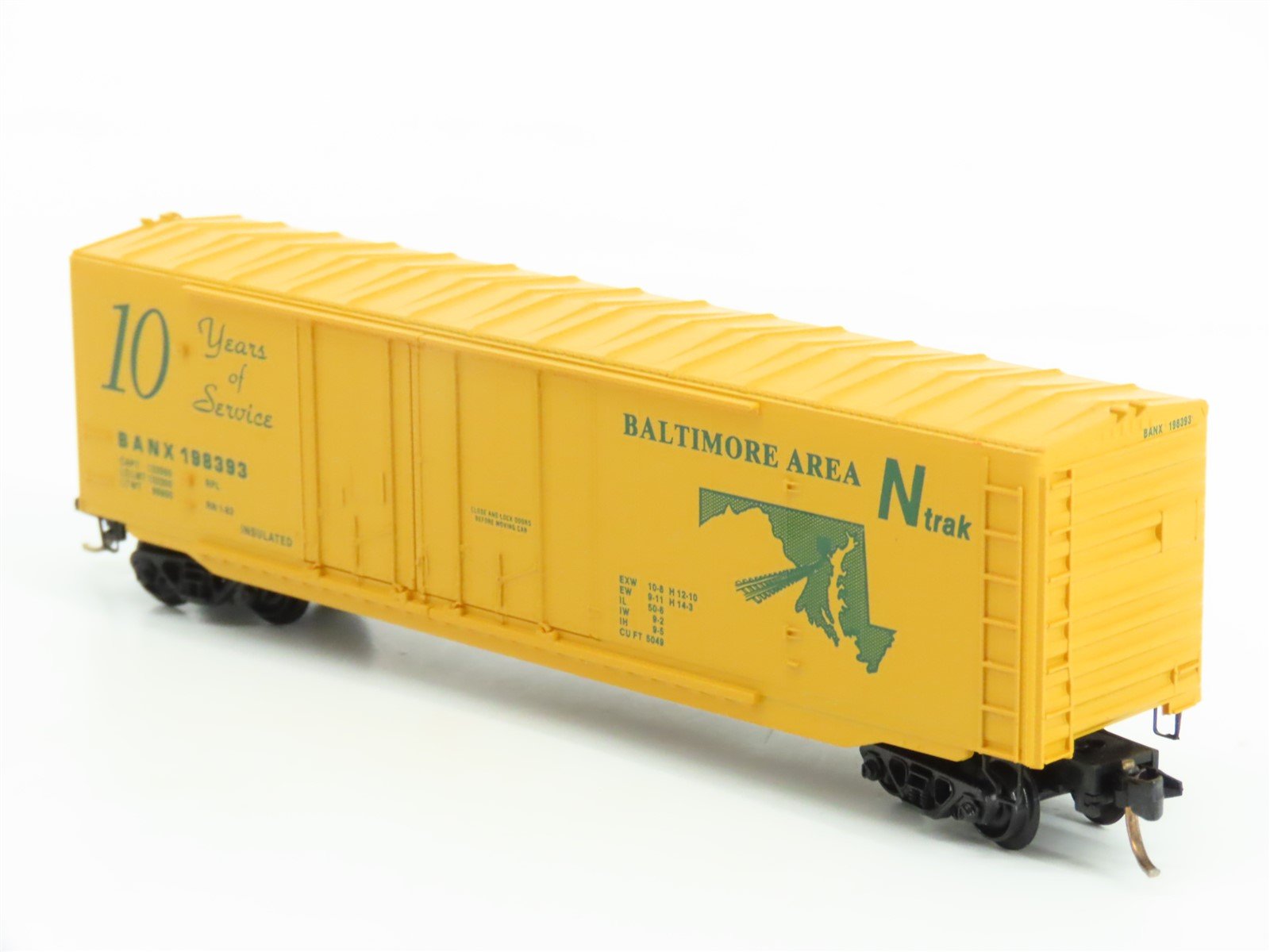 N Micro-Trains MTL Special Run BANX Baltimore Area Ntrak 10 Years Box Car 198393