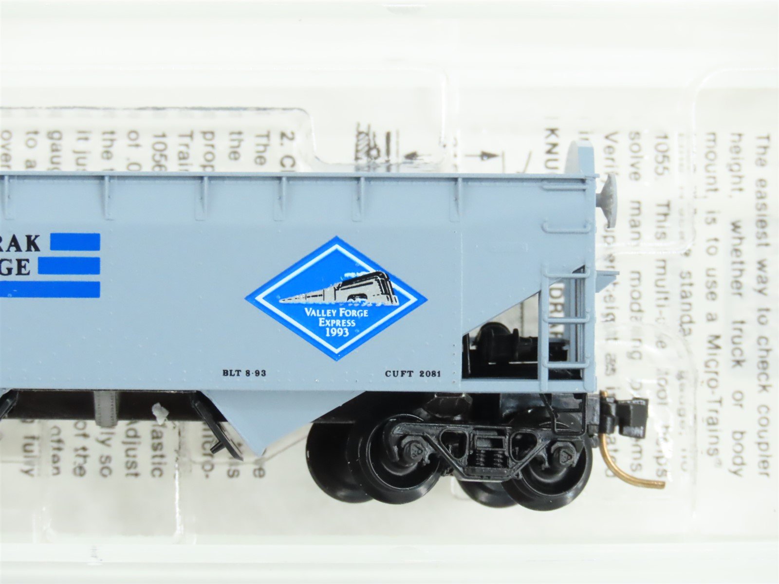 N Micro-Trains MTL Special Run Ntrak VFX Valley Forge Express 2-Bay Hopper #1993