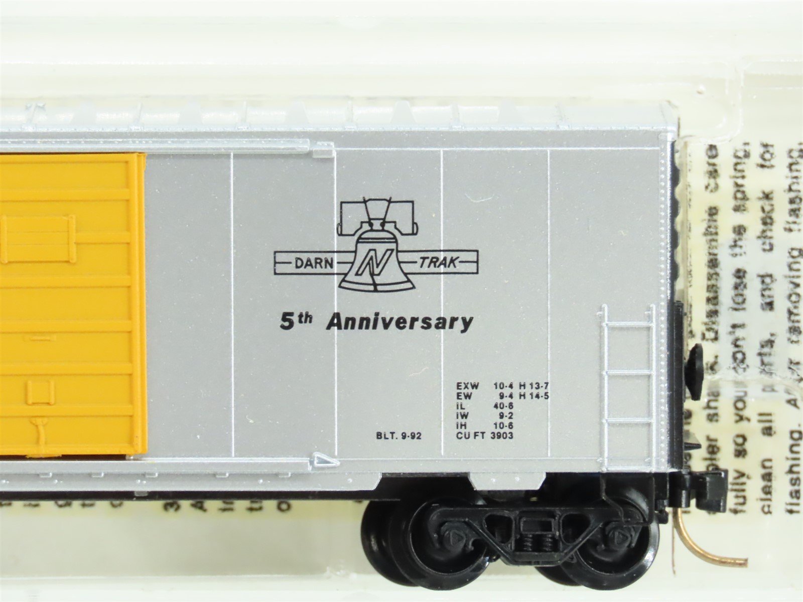 N Scale Micro-Trains MTL Special Run DARN Ntrak 5th Anniversary Box Car #592