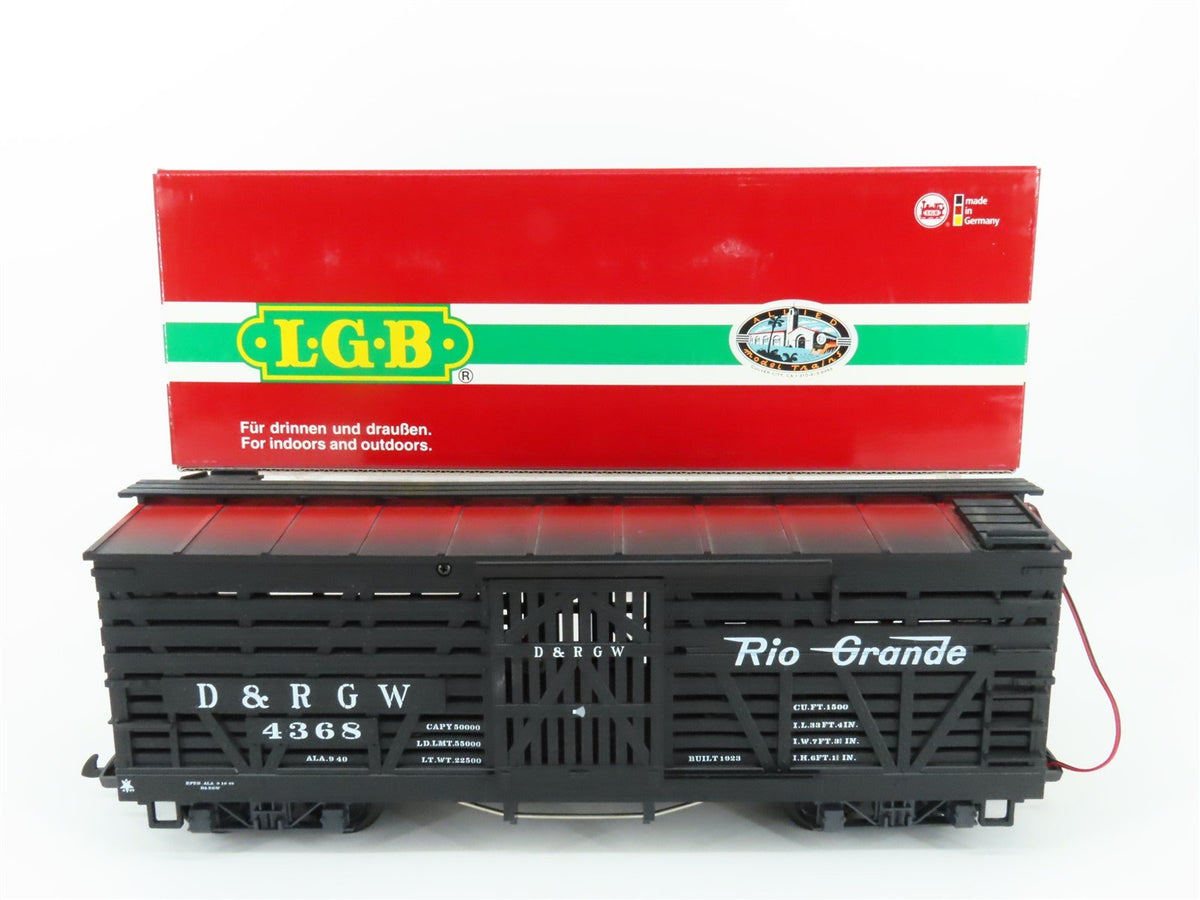 G Scale LGB 43682 DRGW Rio Grande Livestock Cattle Car #4368 w/ Sound