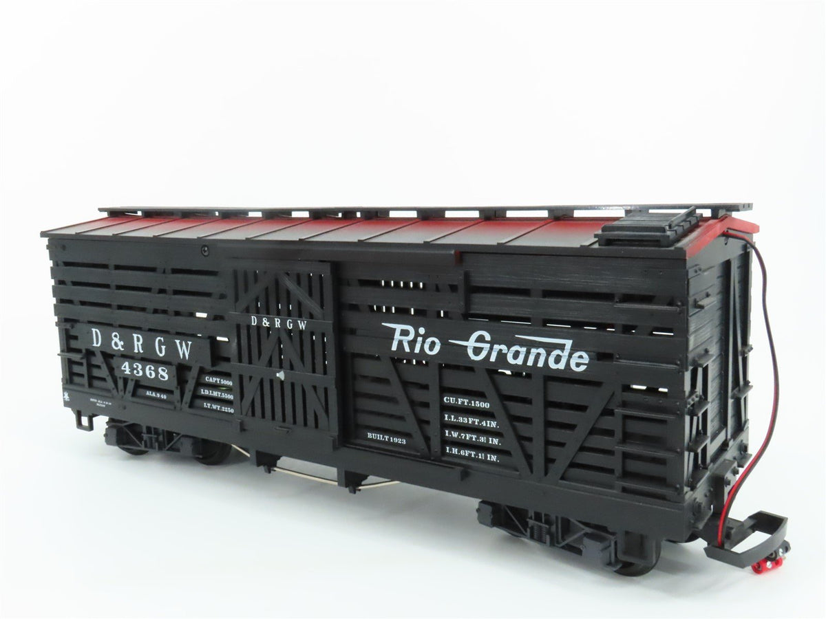 G Scale LGB 43682 DRGW Rio Grande Livestock Cattle Car #4368 w/ Sound