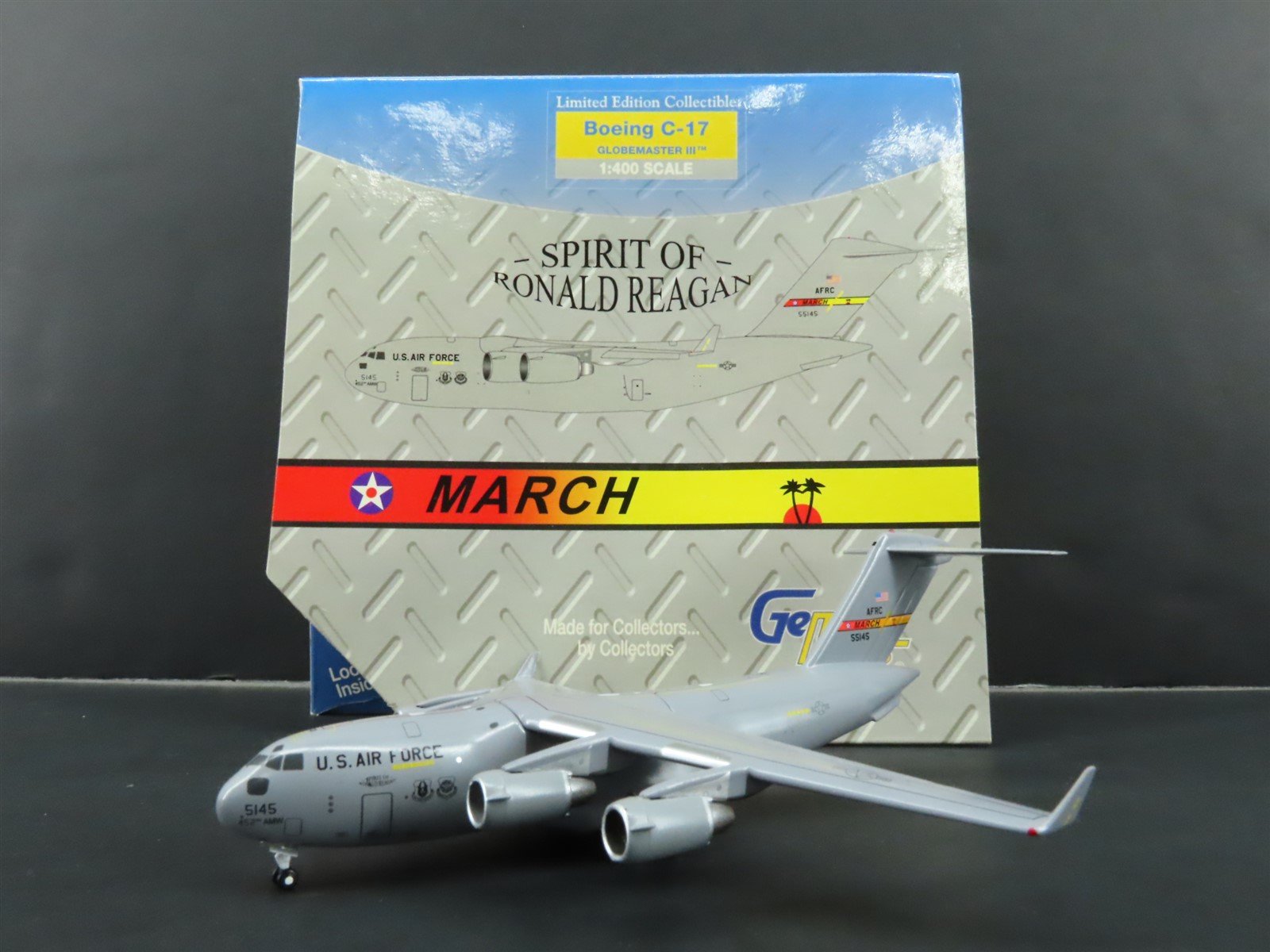 1:400 Gemini Macs GMUSA027 Die-Cast USAF Boeing C17 Globemaster III Airliner