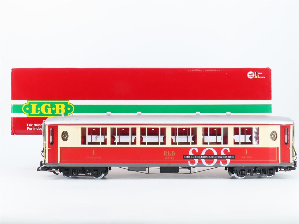 G Scale LGB 30653 RhB Nichtraucher Passenger Car #1143 w/ Lights