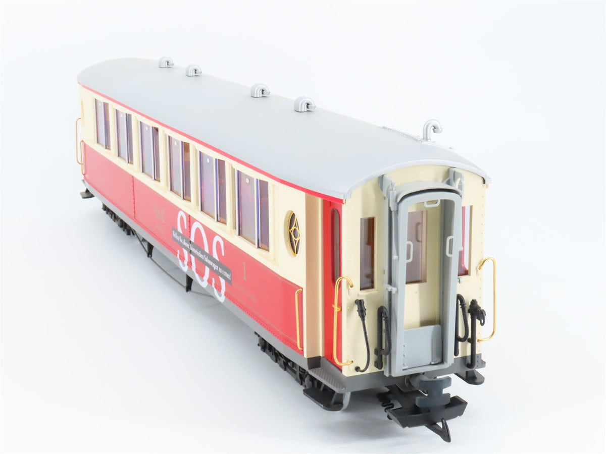 G Scale LGB 30653 RhB Nichtraucher Passenger Car #1143 w/ Lights