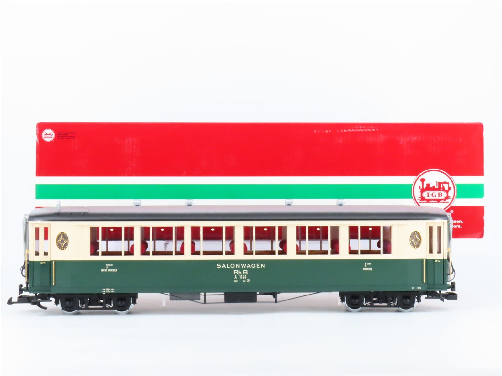 G Scale LGB 35650 RhB Salonwagen Salon Passenger Car #1144 w/ Lights