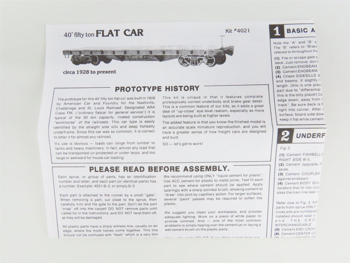 HO Scale Tichy Train Group Kit #4021 Undecorated 40&#39; 50 -Ton Flat Car